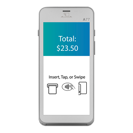 PAX A77 SmartMobile Android Bluetooth 5.0, Dual Band Wi-Fi PIN Pad (High Memory) (A77-0AW-RE5-20EA) with Datacap / NETePay Hosted™