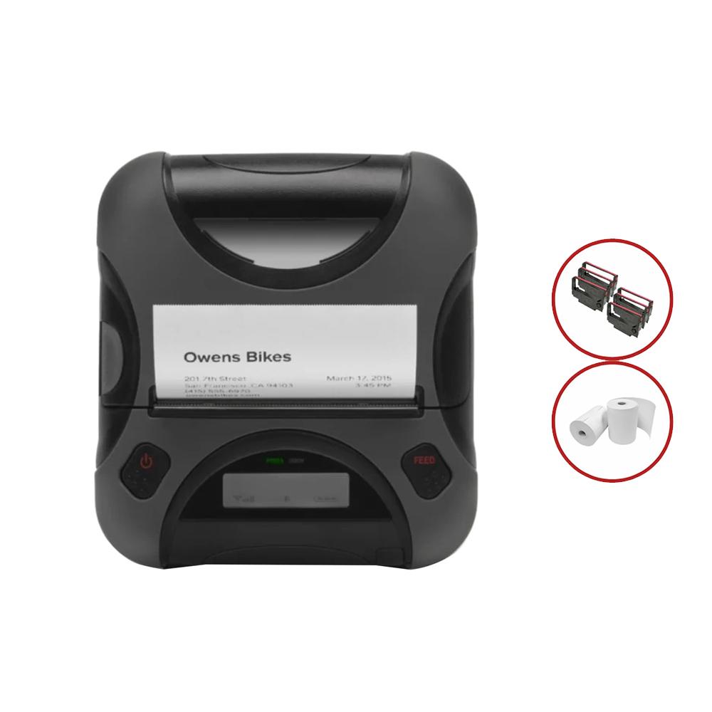 Star Micronics SM-T300i Mobile Bluetooth Receipt Printer - Black Grey, Bundle