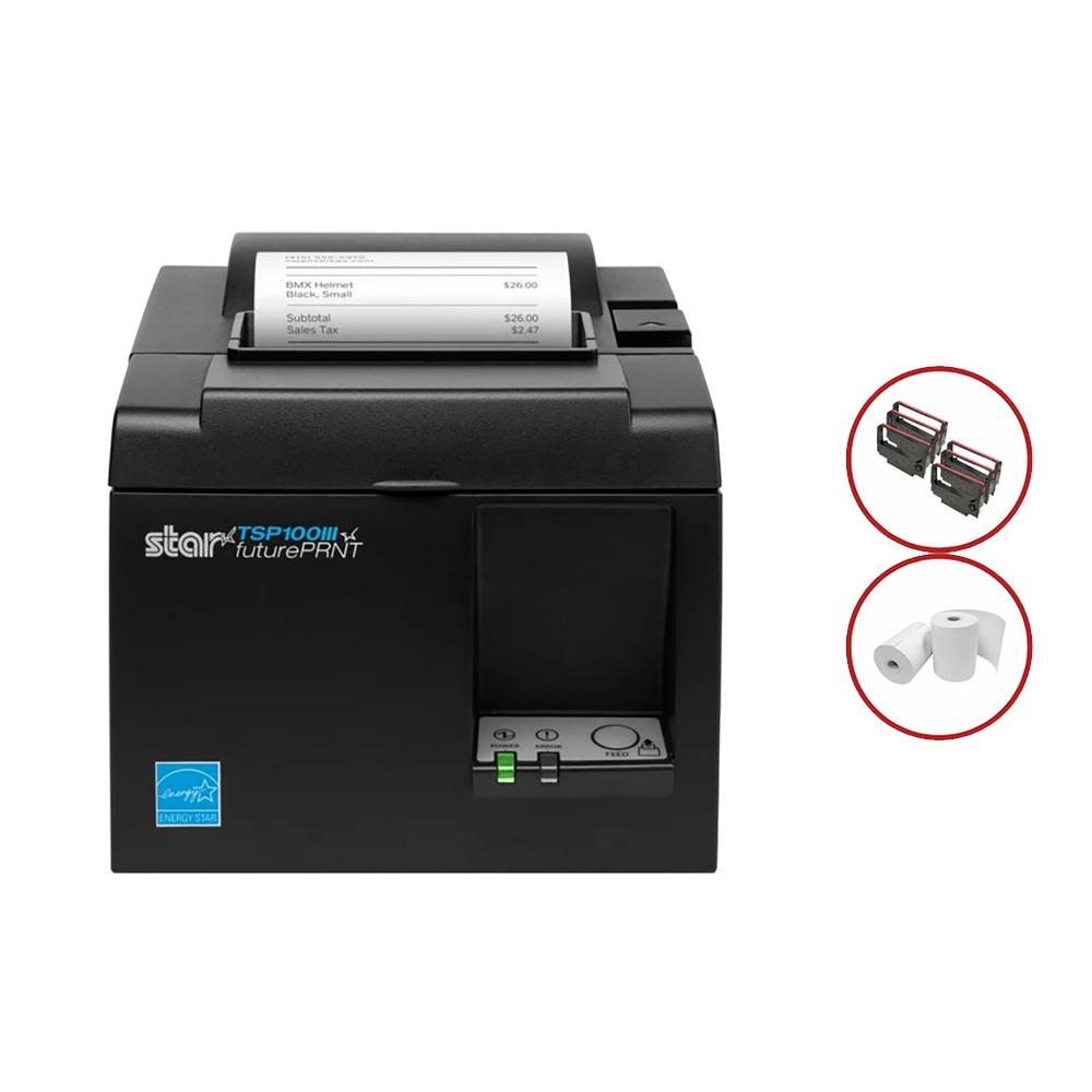 Star Micronics USB Receipt Printer - Black Grey, Bundle