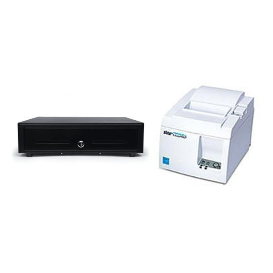 Star TSP143IIIU 39472410 Receipt Printer - White with 2 Year Warranty and Star 37965560 Cash Drawer
