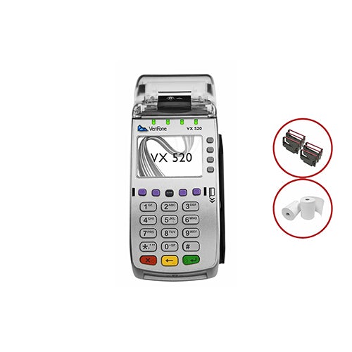 Verifone Vx520 EMV/Contactless 32MB Credit Card Terminal - Refurbished, Bundle